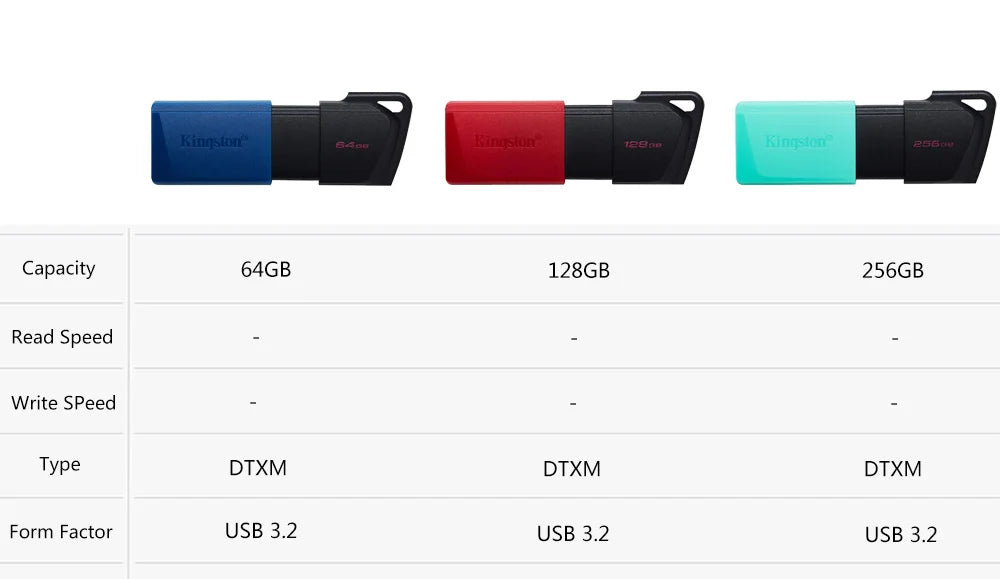 Kingston USB Flash Drives 3.2 Gen 1 — 64GB / 128GB / 256GB