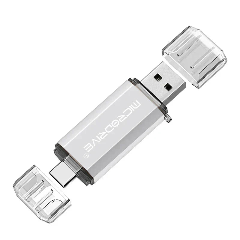 Compact 2-in-1 OTG Flash Drive | Type-C & Micro USB (4–128GB)