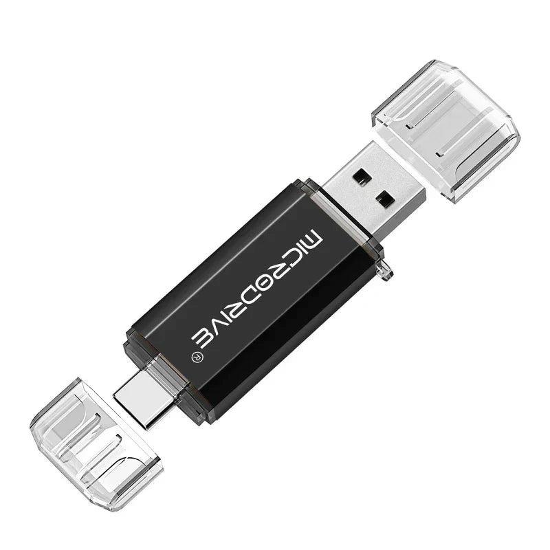 Compact 2-in-1 OTG Flash Drive | Type-C & Micro USB (4–128GB)