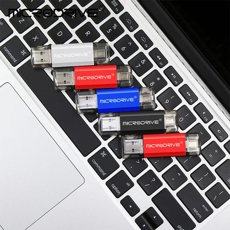 Compact 2-in-1 OTG Flash Drive | Type-C & Micro USB (4–128GB)