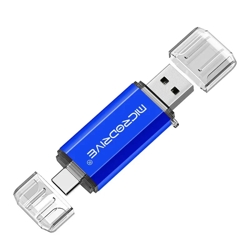 Compact 2-in-1 OTG Flash Drive | Type-C & Micro USB (4–128GB)