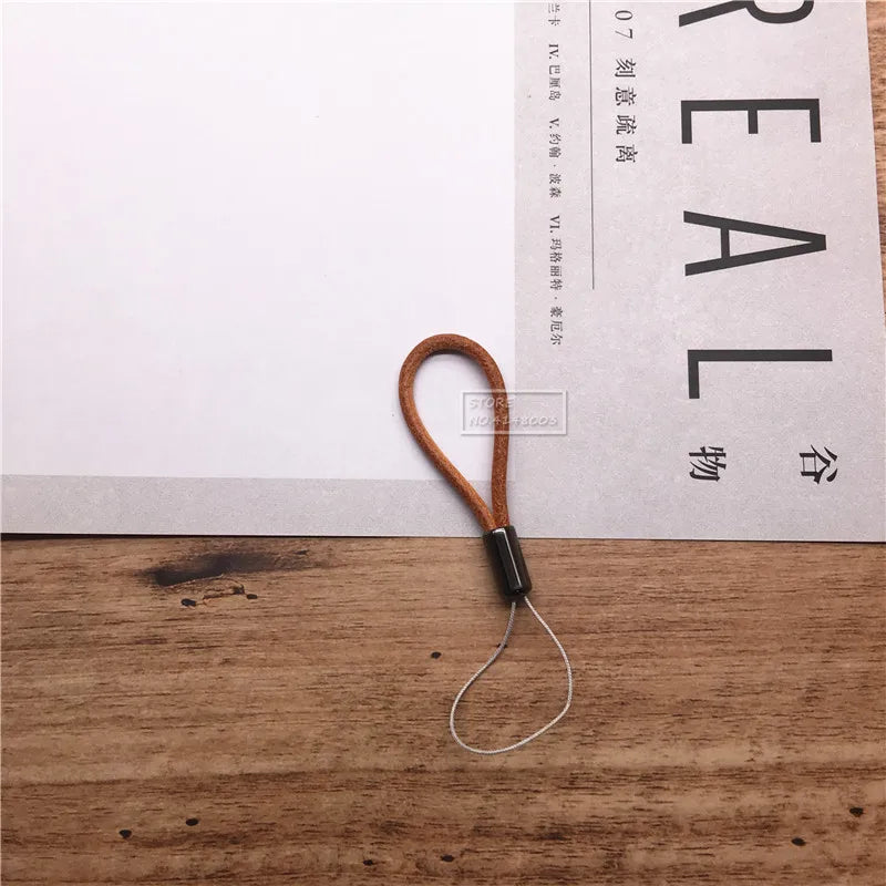 Leacther Lanyard-Vintage Leather Key Chain with Lanyard Mobile Phone Straps Strap Wrist Rope Phone for USB Flash Drives Keys