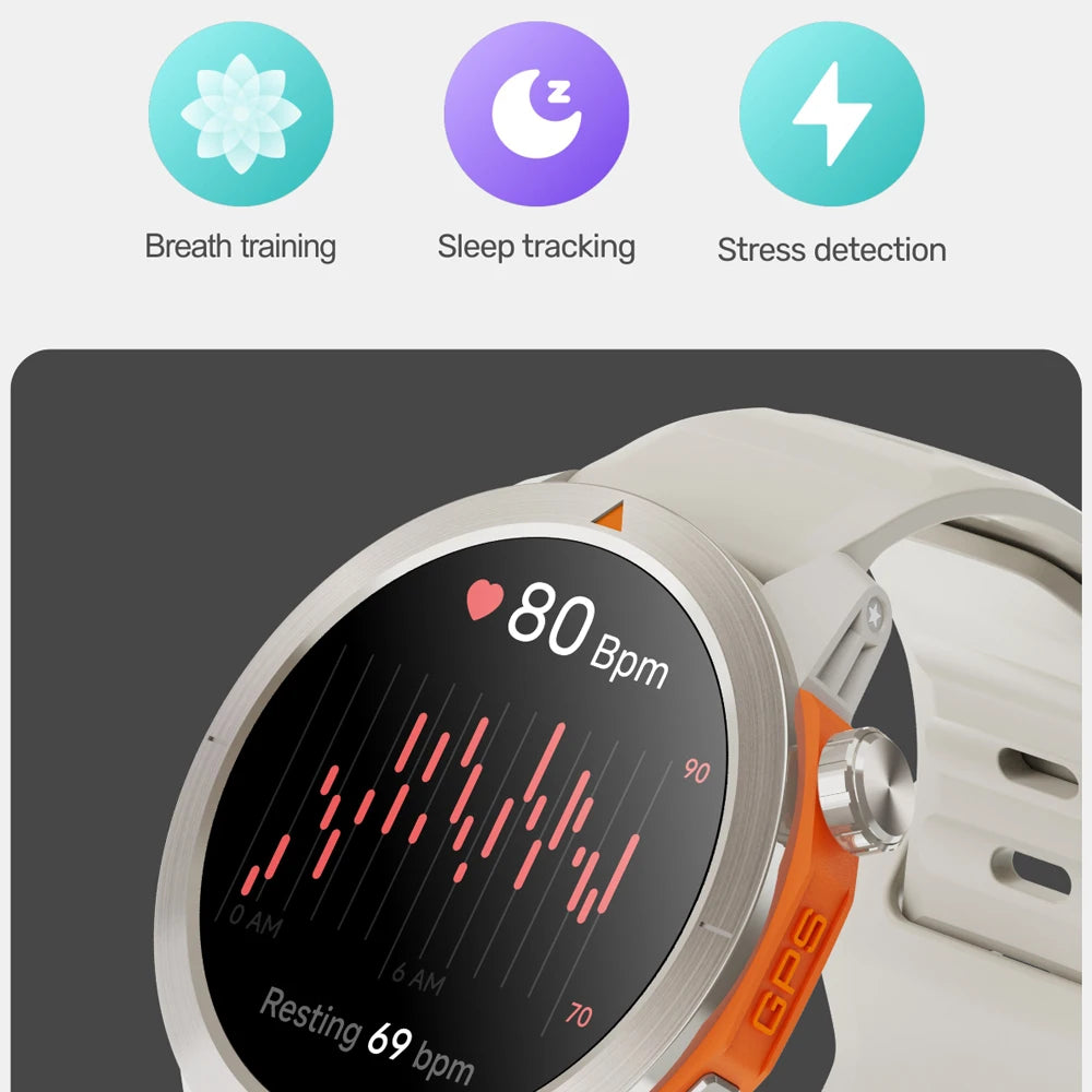 VG47 Pro GPS Smartwatch Man Women 1.43 inch AMOLED Long Battery Life Waterproof Sports Compass BT Call Smart Watch