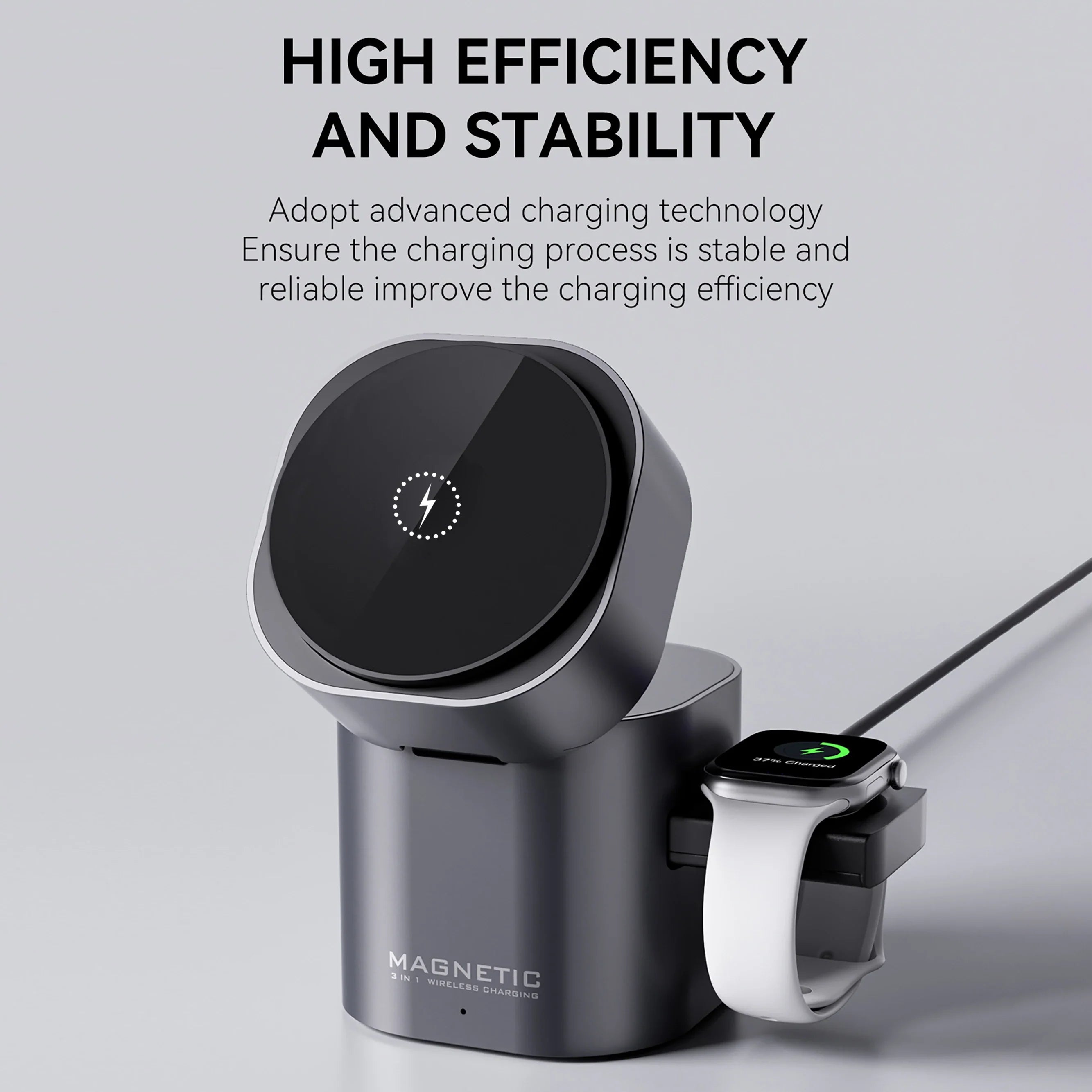 3-in-1 Wireless Charging Station | Fast Charger for iPhone, Apple Watch & AirPods