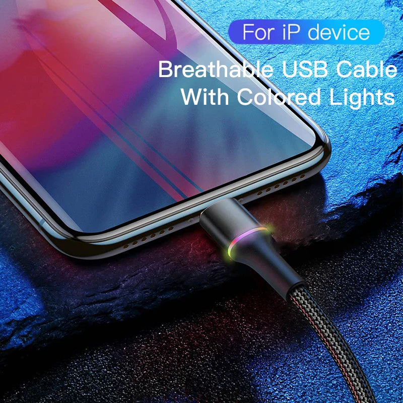 LED USB Cable for iPhone & iPad | High-Speed Charging & Data