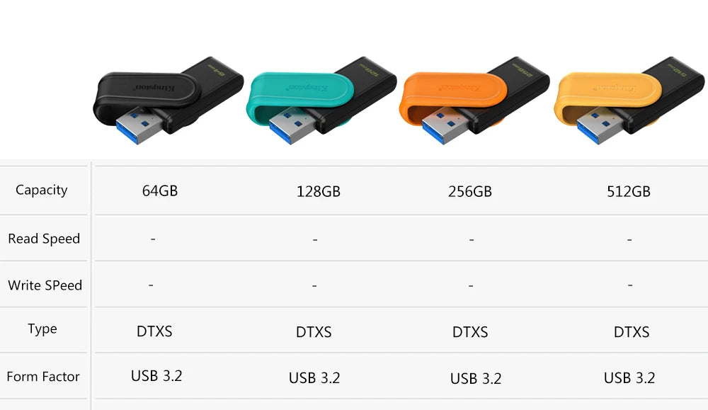 Kingston USB Flash Drives 3.2 Gen 1 — 64GB / 128GB / 256GB