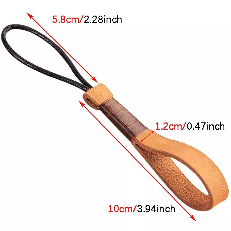 Handmade Genuine Leather USB Flash Drive Keychain – Natural Leather Wrist Strap Holder