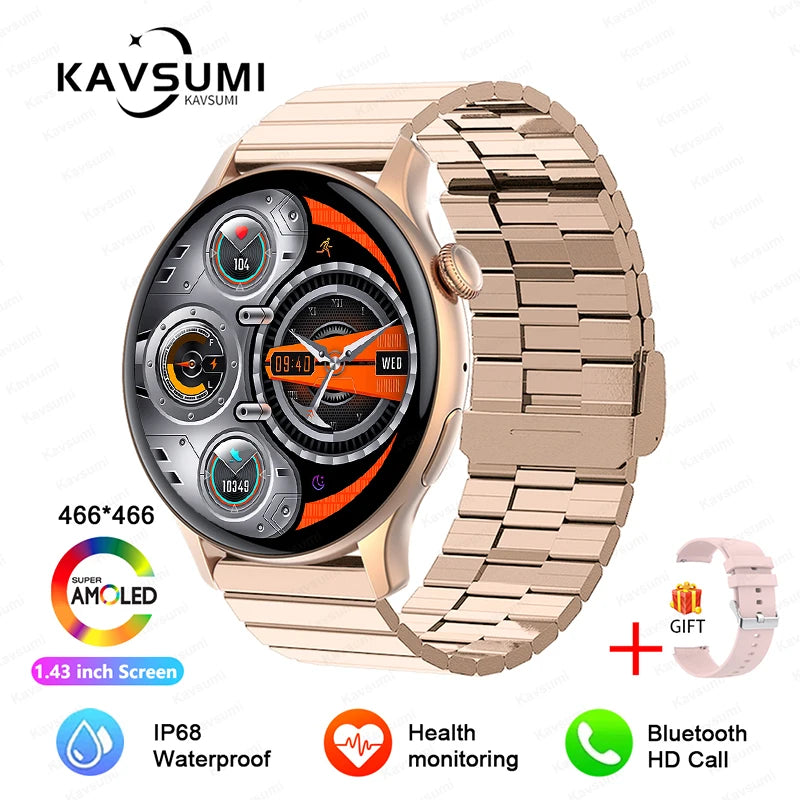 NFC Smart Watch Amoled HD GPS Track Sports Heart Rate Bluetooth Call Waterproof Ladies Women Smartwatch For Women's Gift