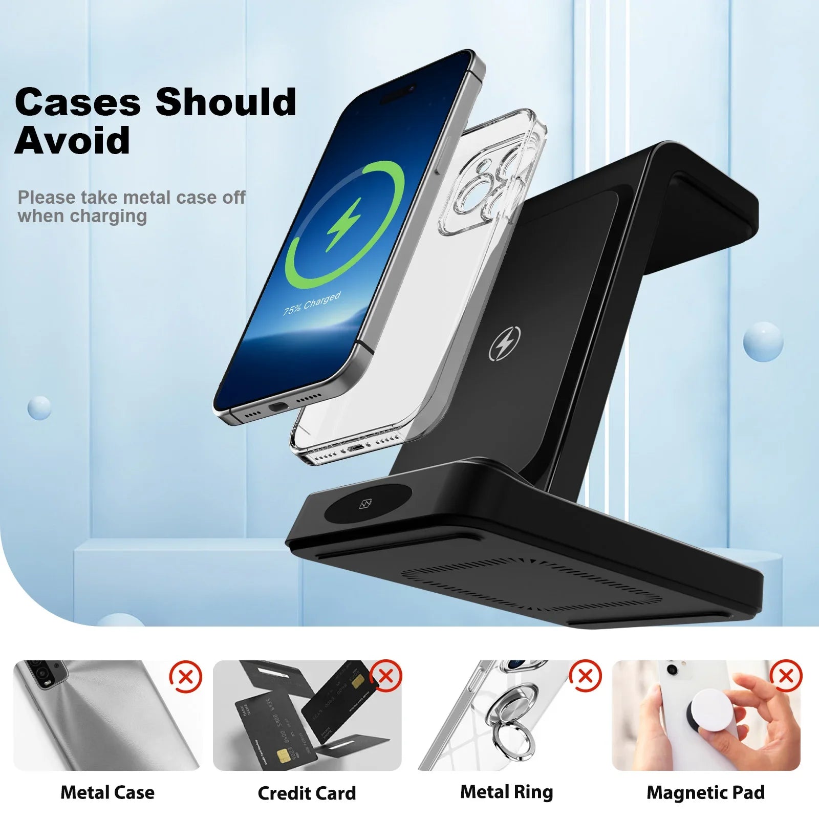 3-in-1 Foldable Magnetic Wireless Charger – 18W Fast Charging for Phone