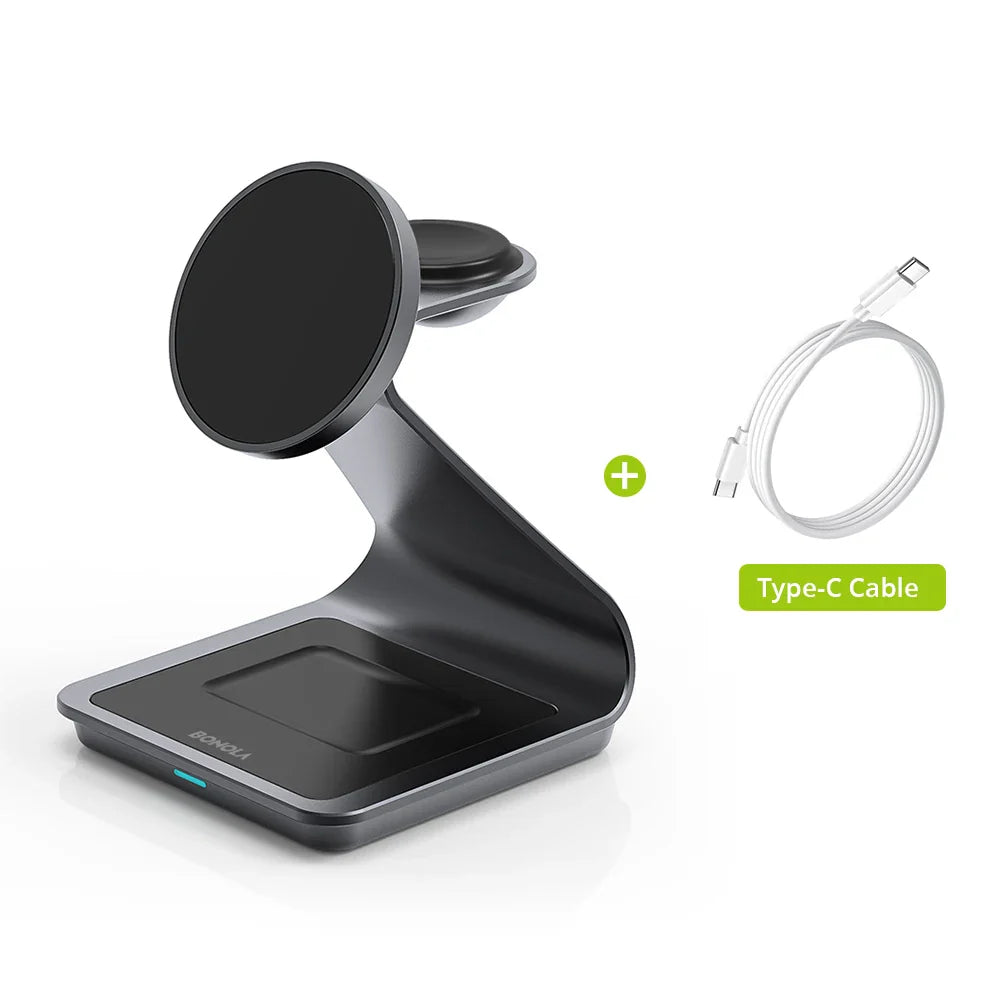 Magnetic Wireless Charger 3-in-1 | Fast 30W Station for Apple Devices