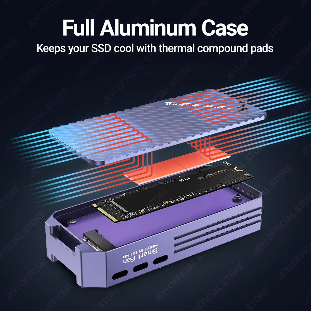 Aluminum M.2 NVMe SSD Case | USB 4.0 Type-C 40Gbps External Storage