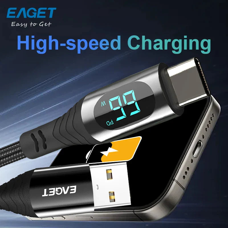 High-Speed USB Cable | 66W PD Fast Charging Cord for Phone & Laptop