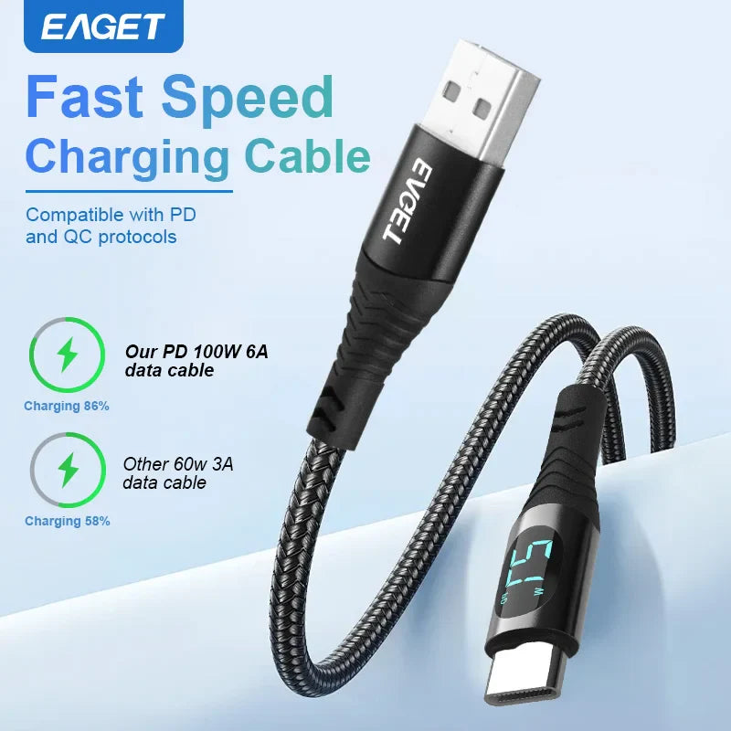 High-Speed USB Cable | 66W PD Fast Charging Cord for Phone & Laptop