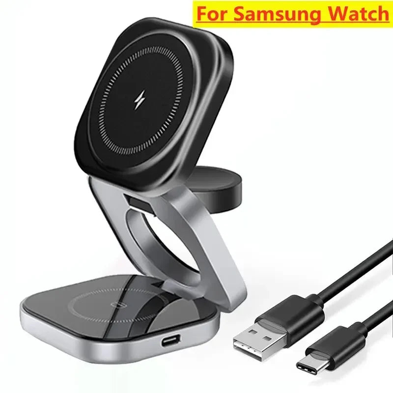 3-in-1 Foldable Magnetic Wireless Charger | Stand for iPhone, iWatch & AirPods