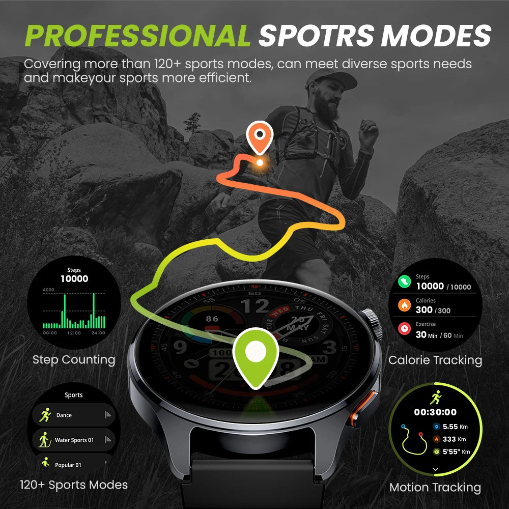 Watch 4S GPS Smartwatch 1.43” HD AMOLED Display 5 Satellite GPS Positioning 120+ Workout Modes Sport Fitness Smart Watch