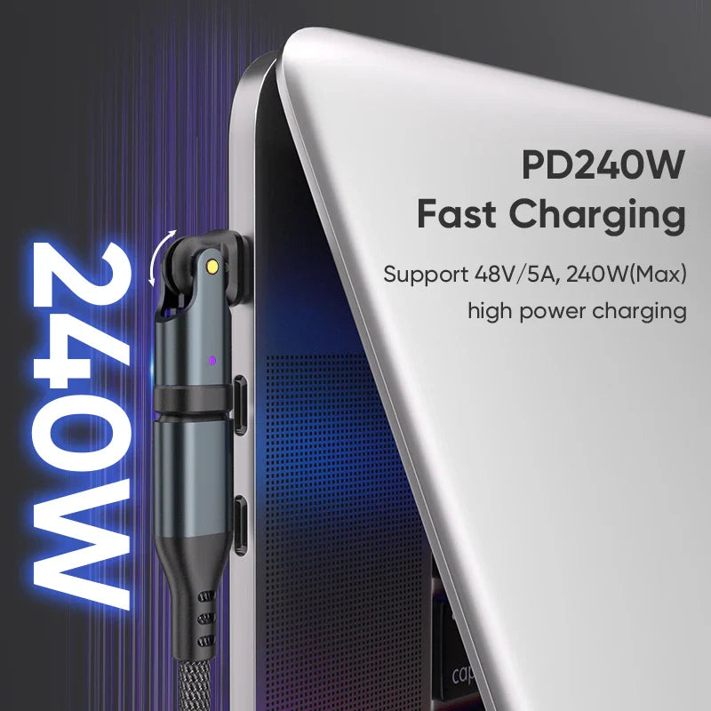 USB-C Adapter 240W 5A | Type-C Male to Female Fast Charging Converter