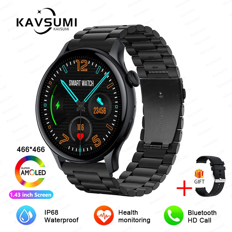 NFC Smart Watch Amoled HD GPS Track Sports Heart Rate Bluetooth Call Waterproof Ladies Women Smartwatch For Women's Gift