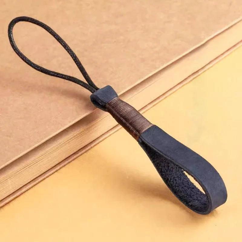 Handmade Genuine Leather USB Flash Drive Keychain – Natural Leather Wrist Strap Holder