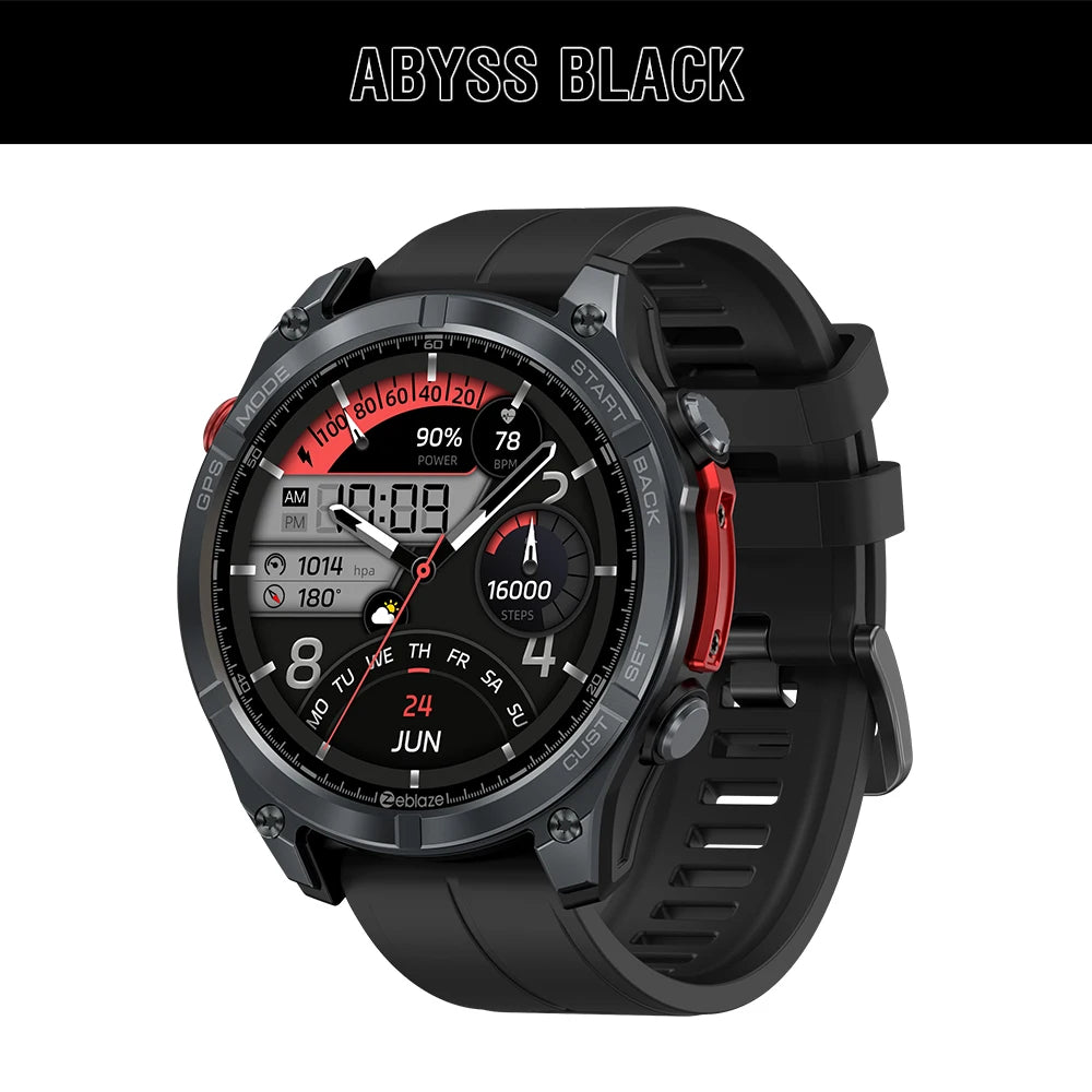 4 GPS Smartwatch 1.43" AMOLED Screen Compass Barometric Altimeter Flashlight Voice Calling Smart Watch