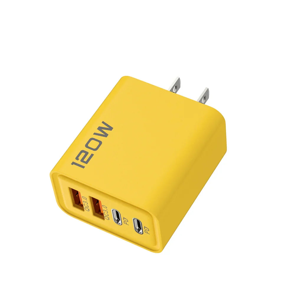 Fast Charging 4-Port USB Charger | 120W Wall Adapter for Smartphones