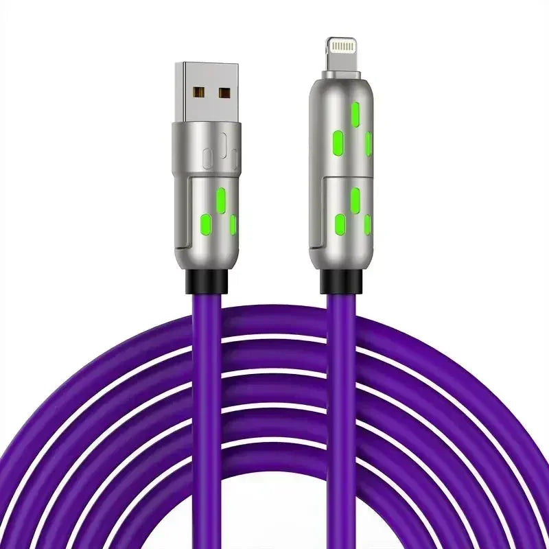 6.6FT 240W 4-in-1 USB Charging Cable with USB-A and Type-C Connectors