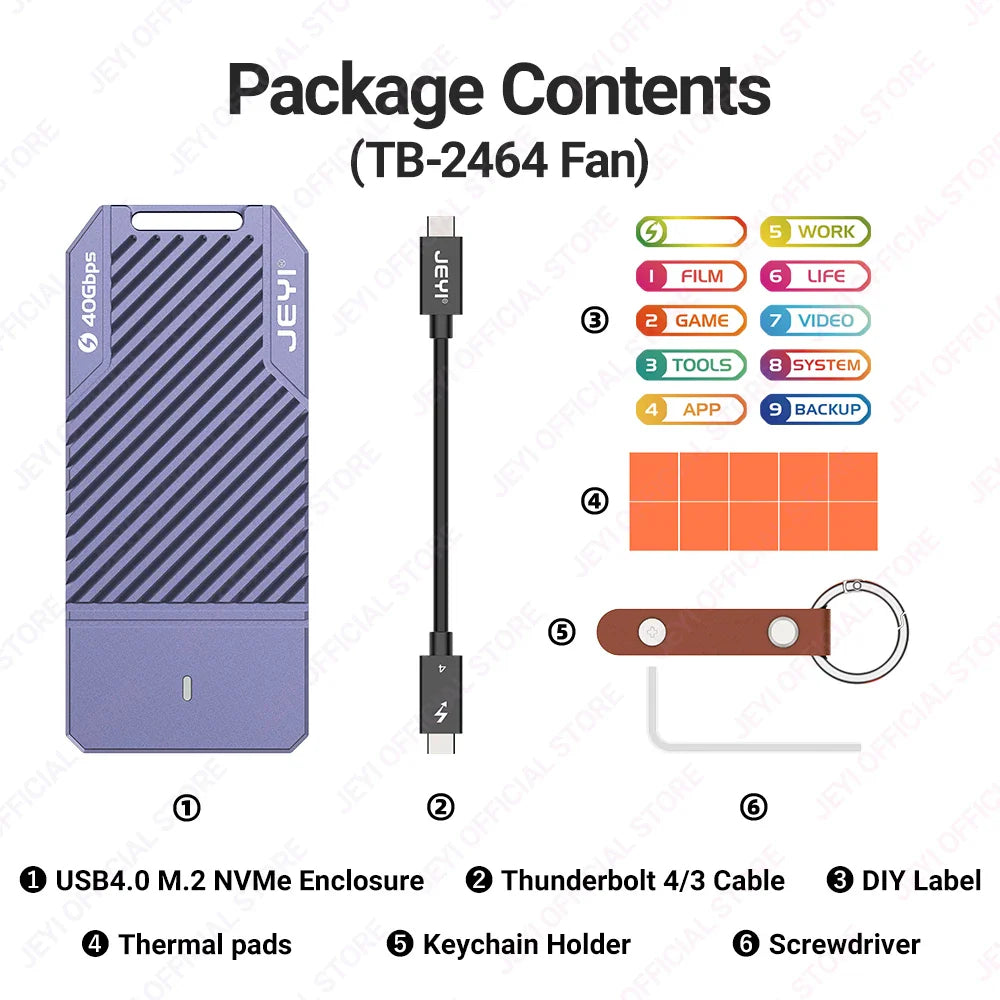 Aluminum M.2 NVMe SSD Case | USB 4.0 Type-C 40Gbps External Storage