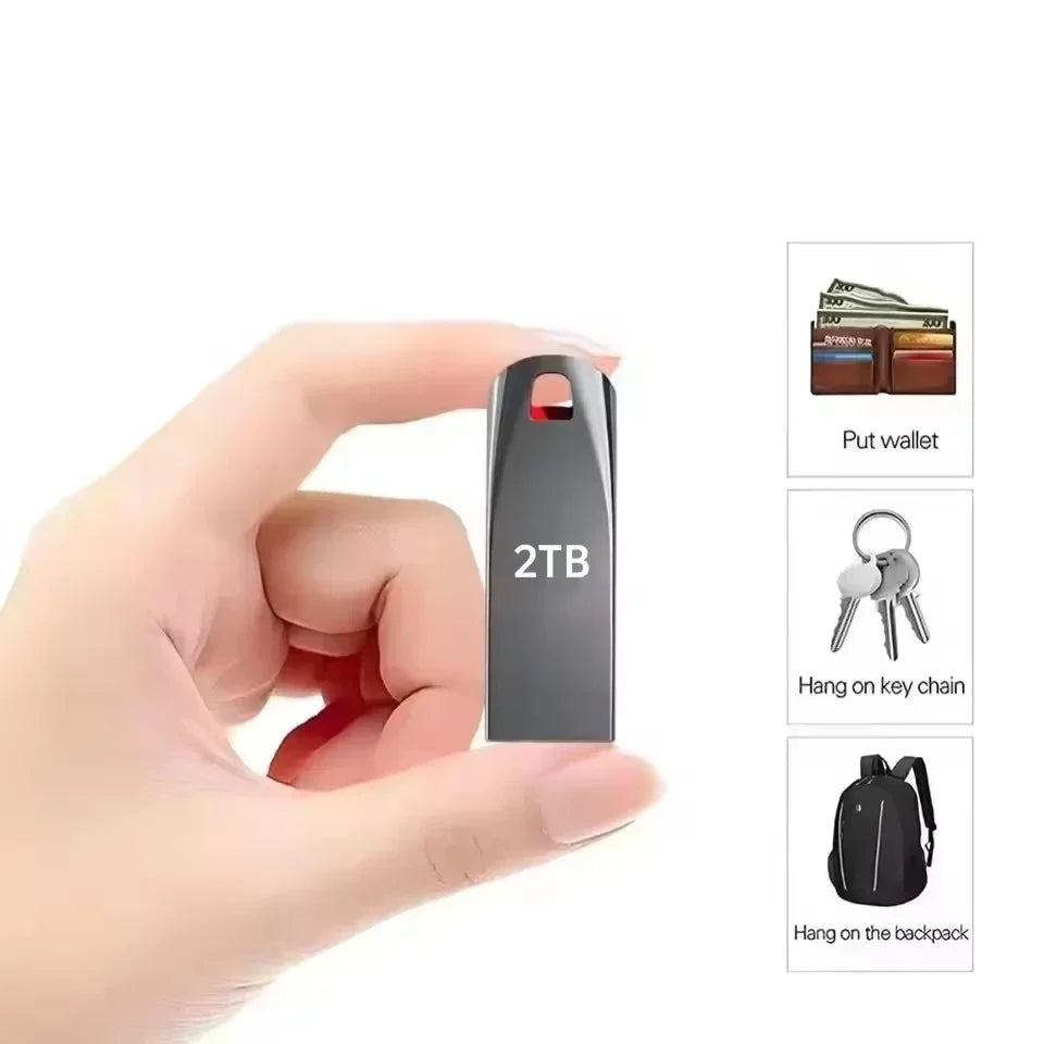 High-Speed USB 3.0 Flash Drive | 256GB–2TB Metal Portable Drive Waterproof