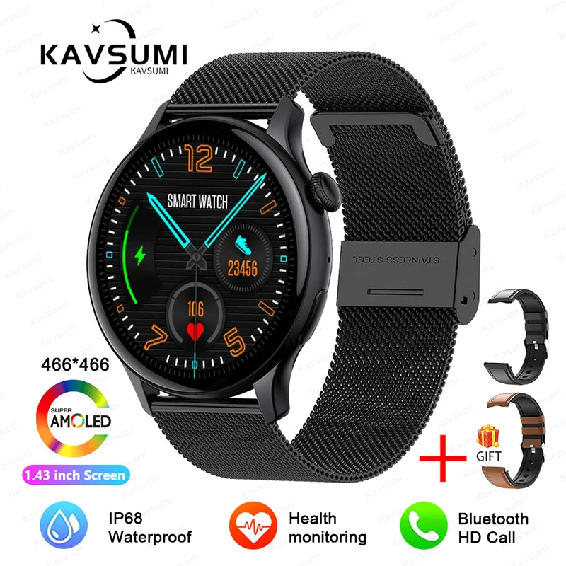 NFC Smart Watch Amoled HD GPS Track Sports Heart Rate Bluetooth Call Waterproof Ladies Women Smartwatch For Women's Gift