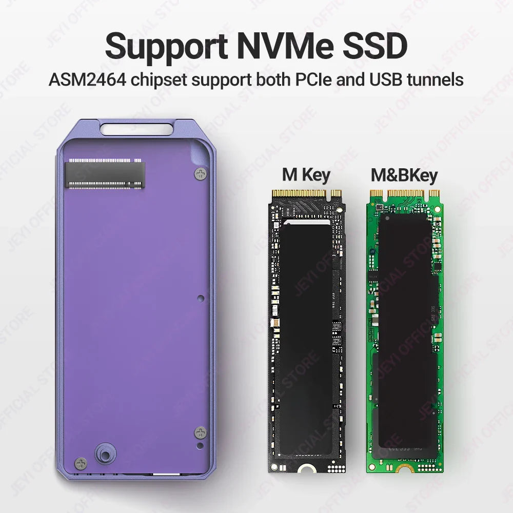 Aluminum M.2 NVMe SSD Case | USB 4.0 Type-C 40Gbps External Storage