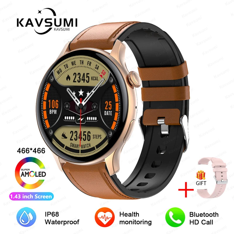 NFC Smart Watch Amoled HD GPS Track Sports Heart Rate Bluetooth Call Waterproof Ladies Women Smartwatch For Women's Gift