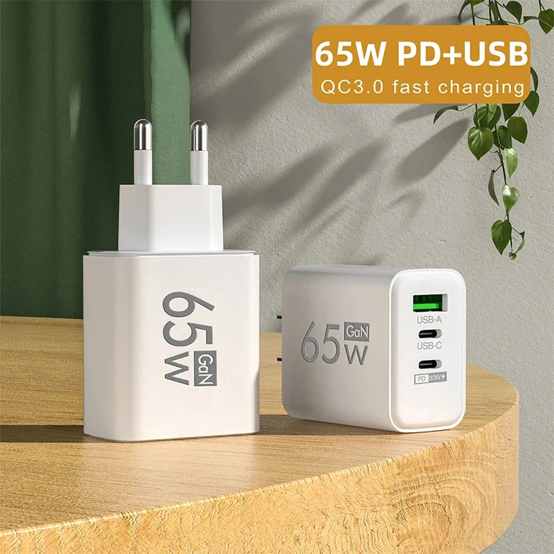 Quick Charge 65W USB-C Charger | Wall Adapter for iPhone & Android