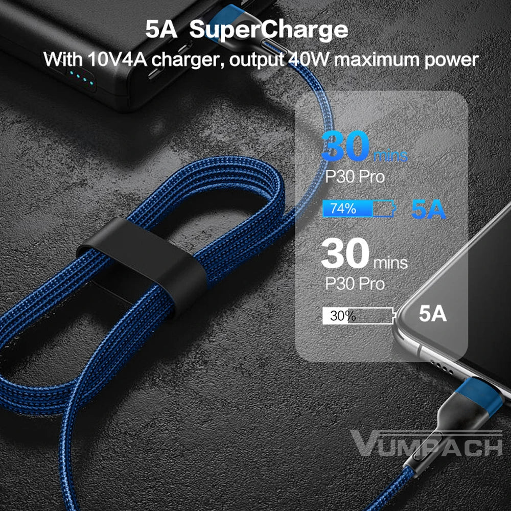 Type-C USB Cable | 5A Fast Charging Cord for Android Devices