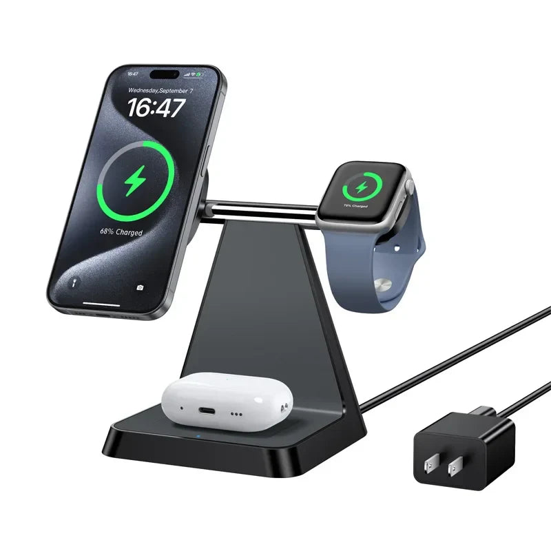 3-in-1 Magnetic Wireless Charger | iPhone & Apple Device Charging Station