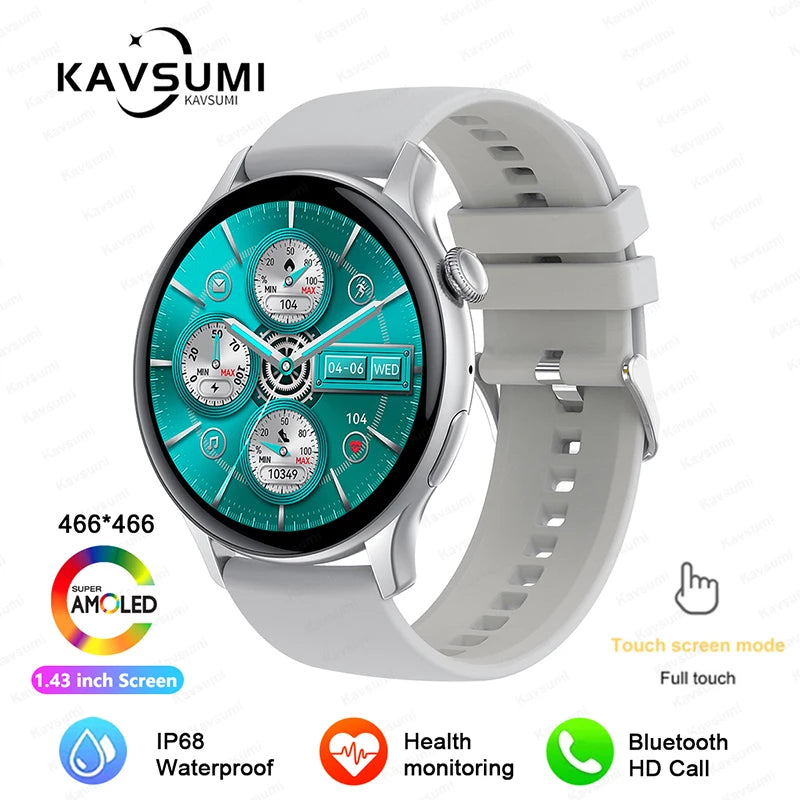 NFC Smart Watch Amoled HD GPS Track Sports Heart Rate Bluetooth Call Waterproof Ladies Women Smartwatch For Women's Gift