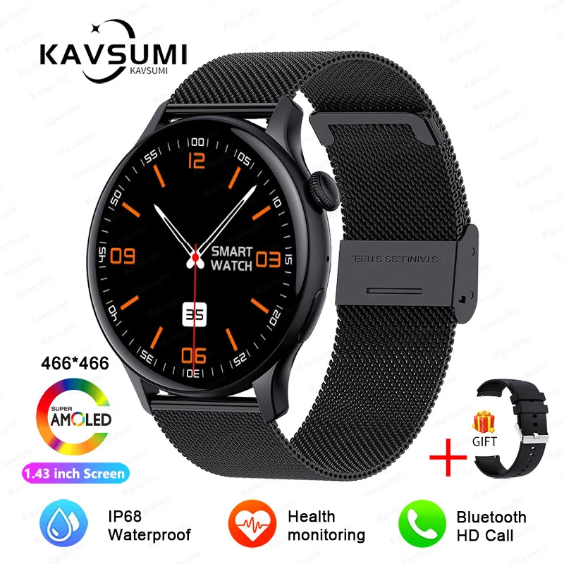 NFC Smart Watch Amoled HD GPS Track Sports Heart Rate Bluetooth Call Waterproof Ladies Women Smartwatch For Women's Gift