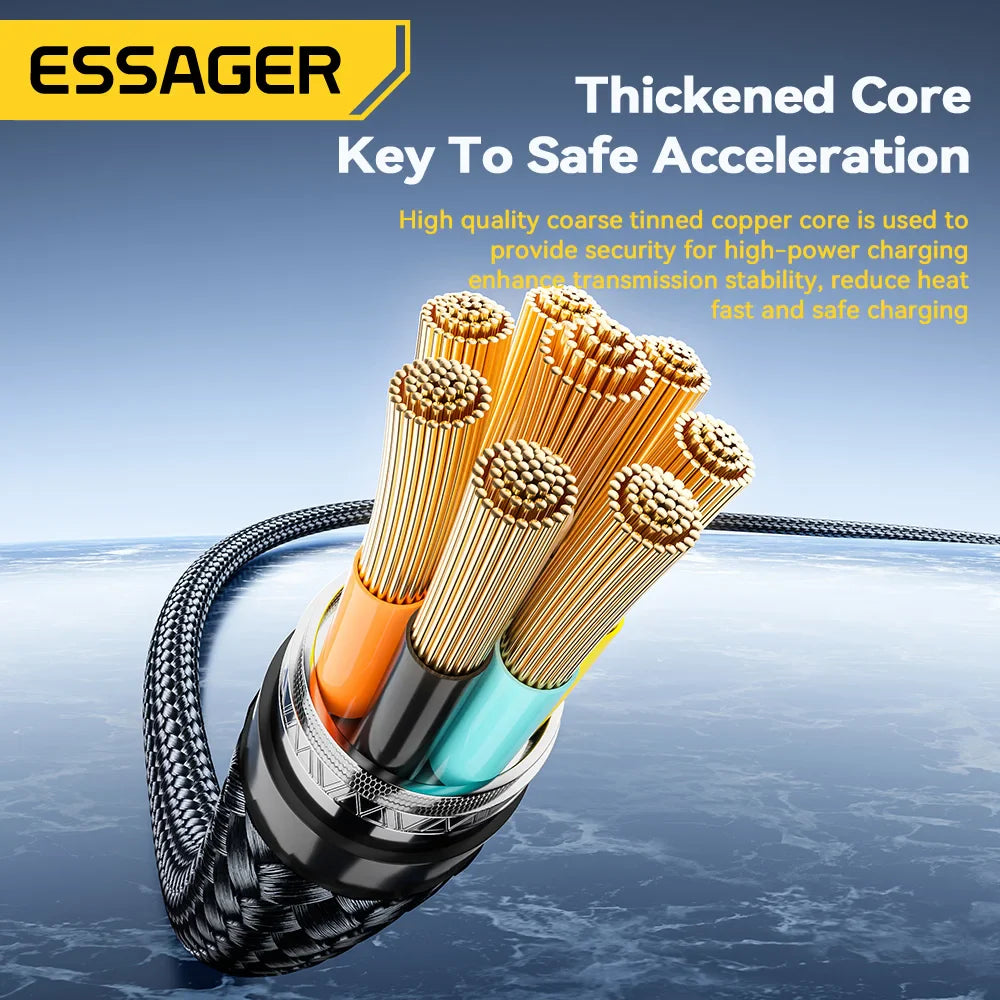 USB Type-C Cable 2M | 100W PD Fast Charger for MacBook, Samsung, Xiaomi
