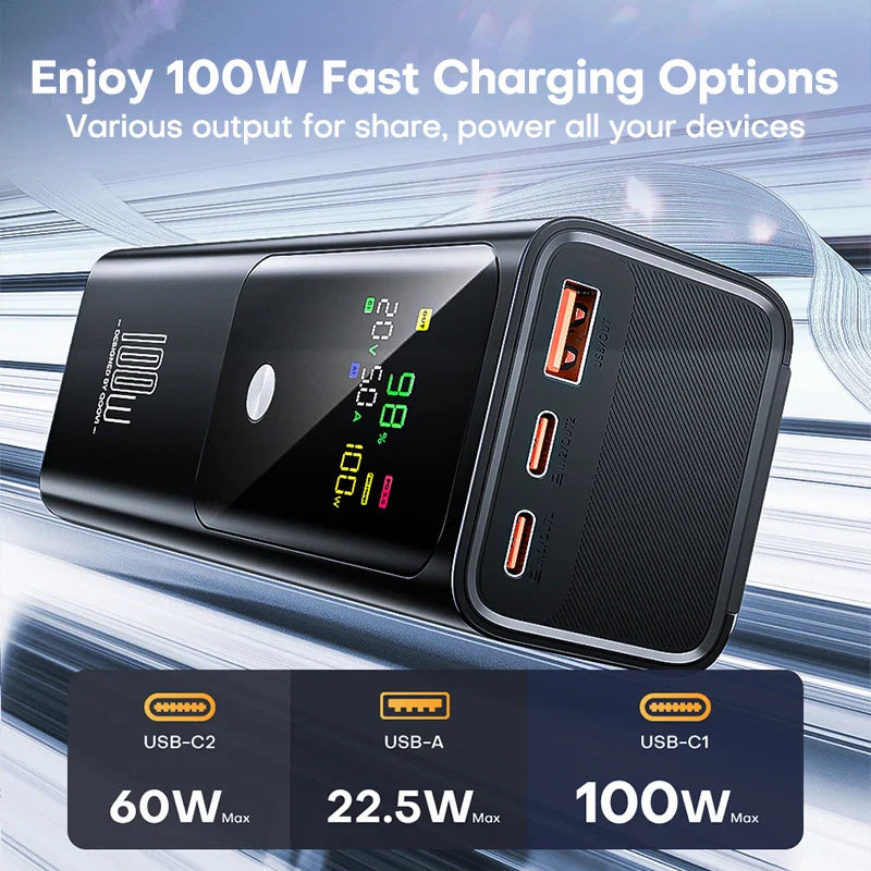 100W Power Bank | 20,000mAh Fast Charging Portable Charger for Devices