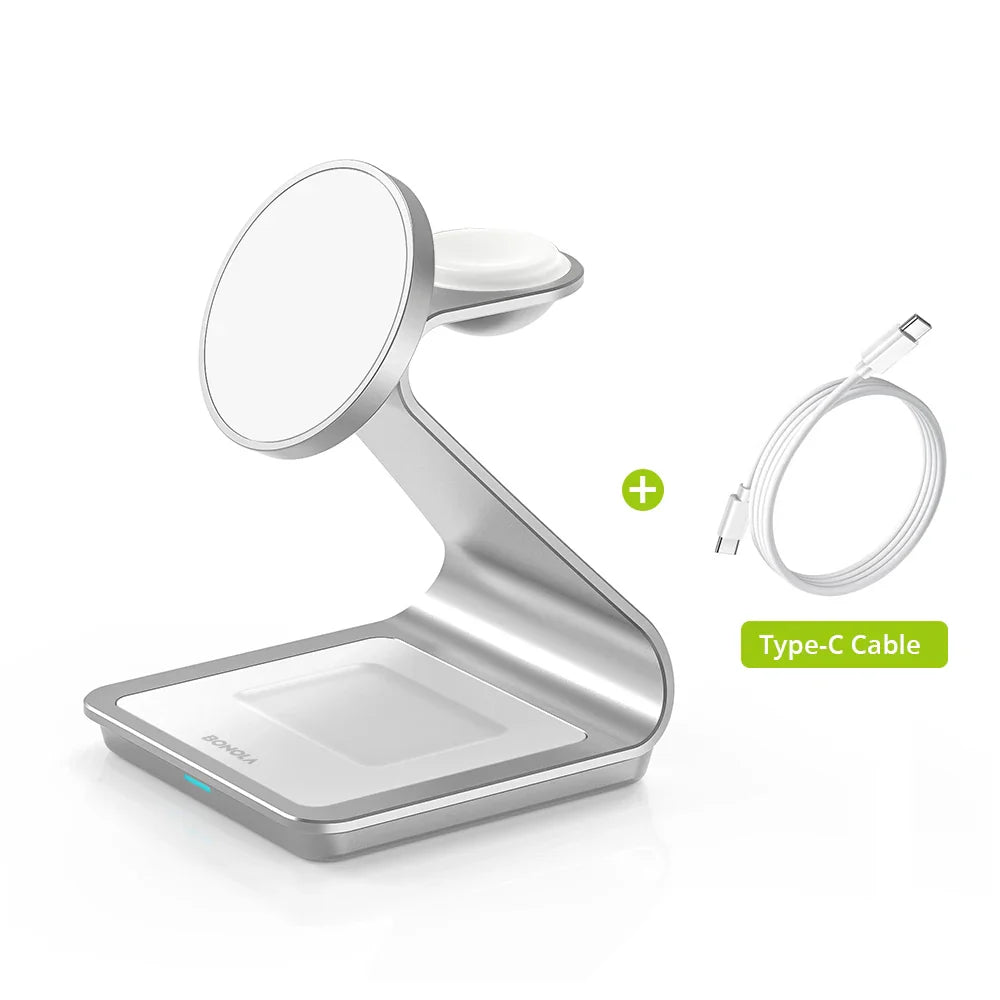 Magnetic Wireless Charger 3-in-1 | Fast 30W Station for Apple Devices