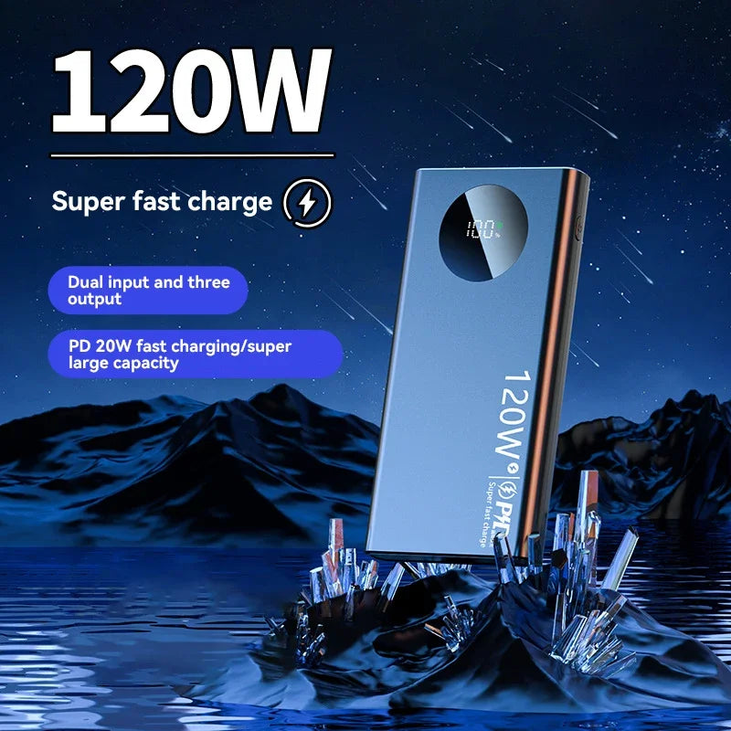 120W Power Bank | Compact Fast Charging Portable Battery Pack