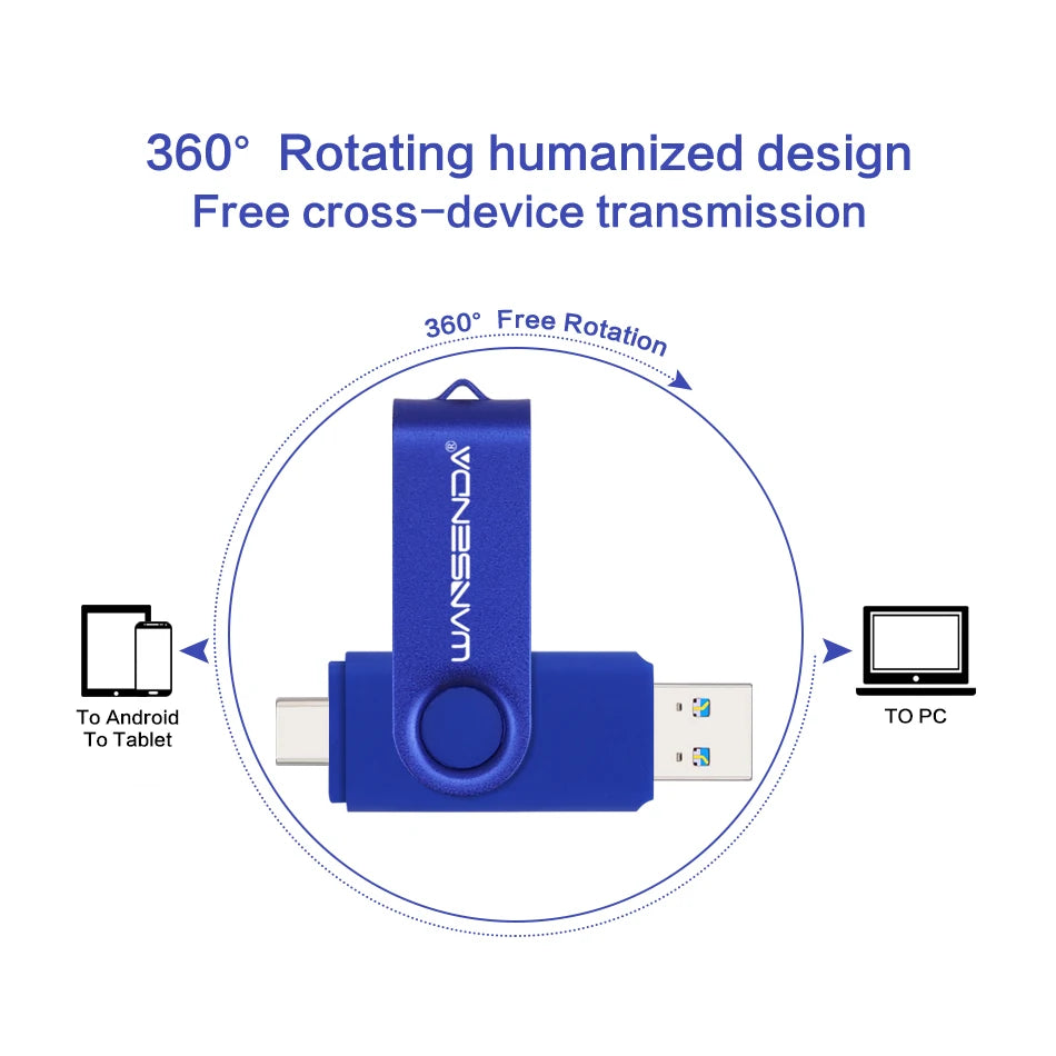Portable USB 3.0 Type-C Flash Drive | OTG 2-in-1 Storage 16–512GB