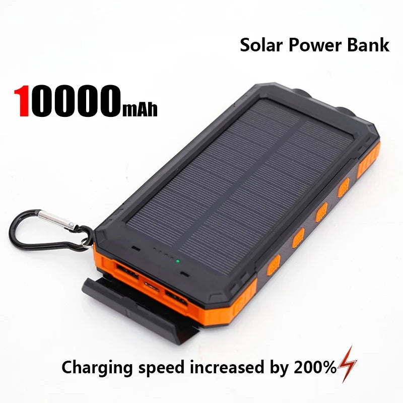 Solar Power Bank 50000mAh | Portable External Battery with LED Light