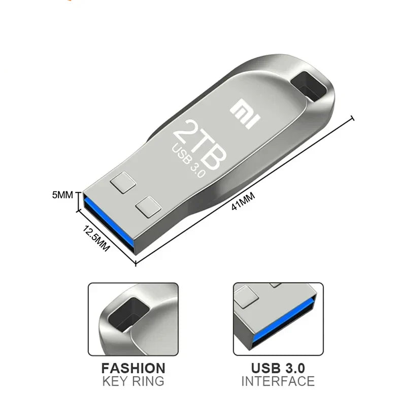 Metal USB 3.0 Flash Drive | High-Speed Waterproof Storage 512GB–2TB