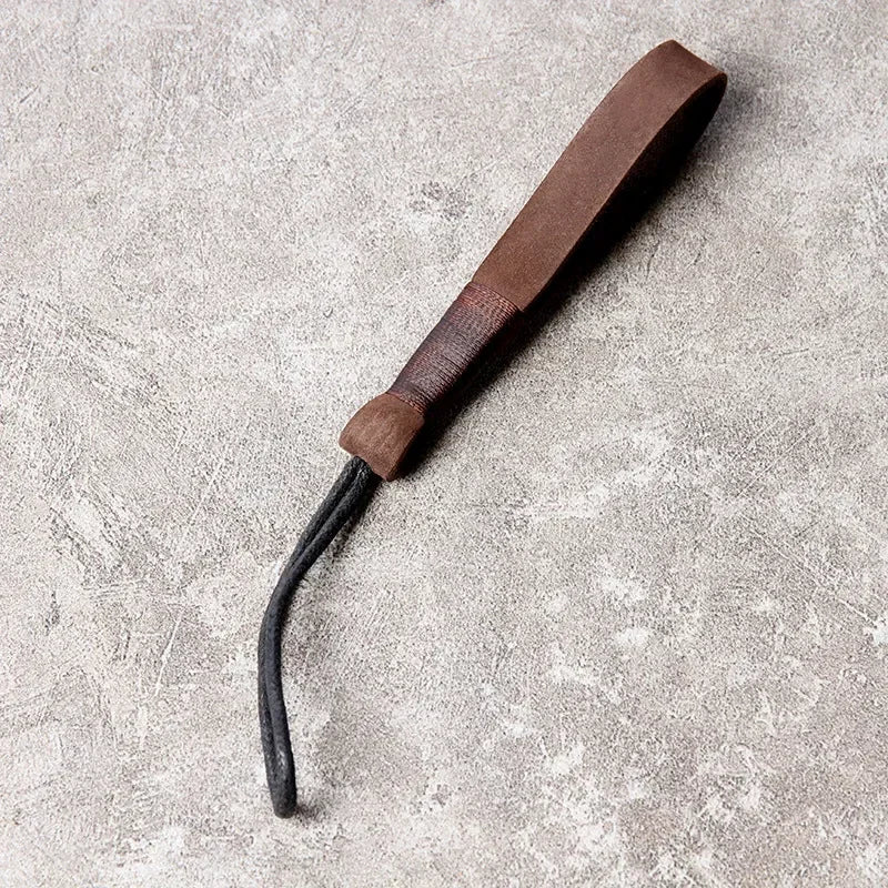 Handmade Genuine Leather USB Flash Drive Keychain – Natural Leather Wrist Strap Holder