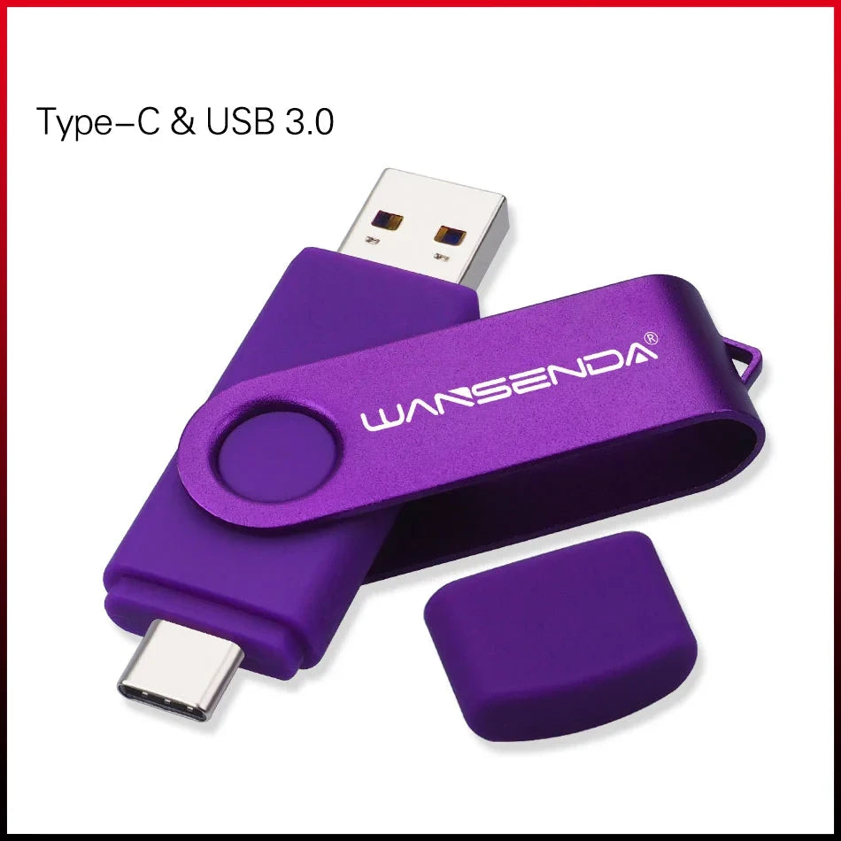 Portable USB 3.0 Type-C Flash Drive | OTG 2-in-1 Storage 16–512GB