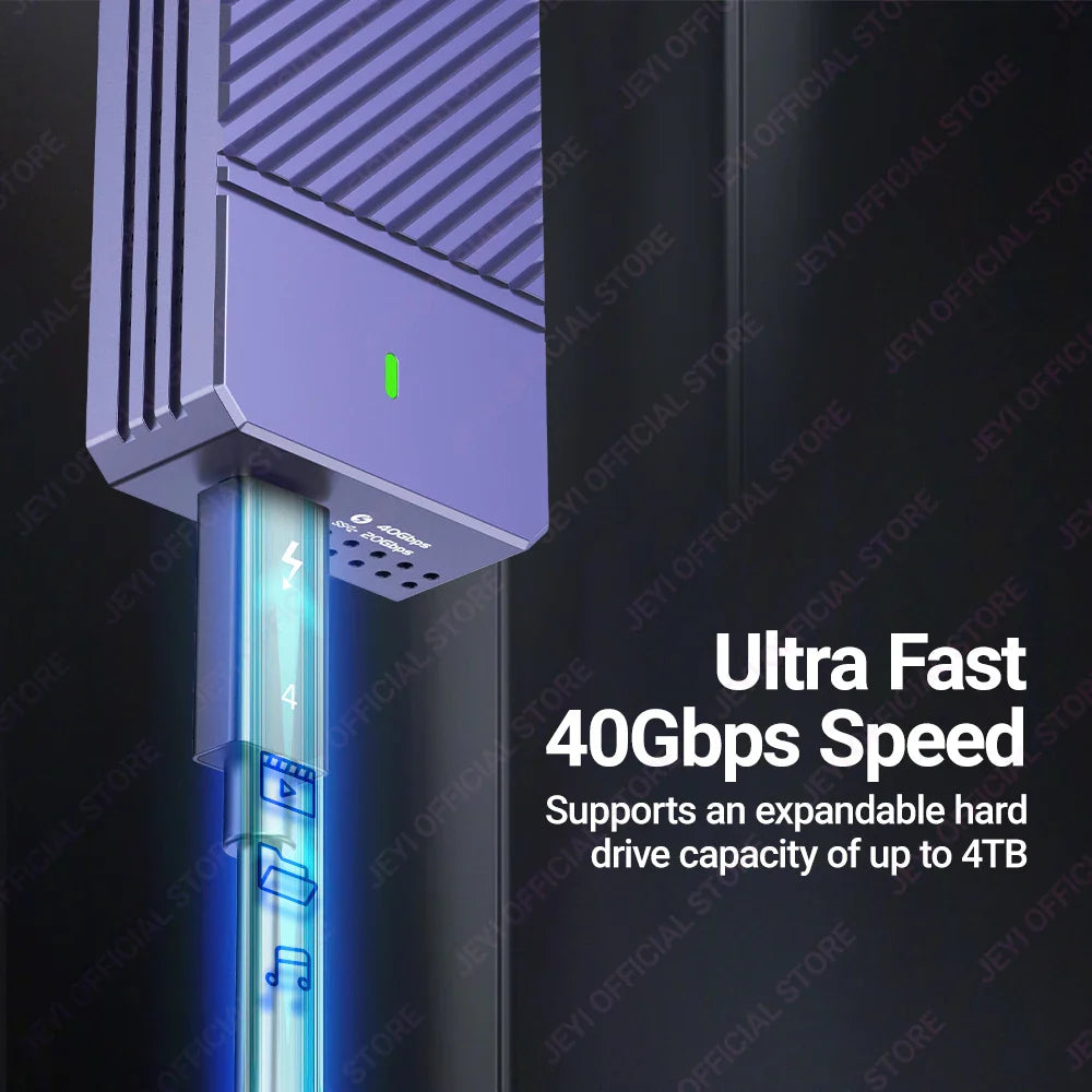 Aluminum M.2 NVMe SSD Case | USB 4.0 Type-C 40Gbps External Storage