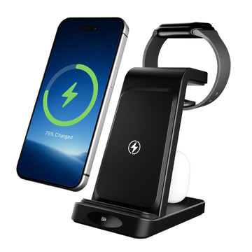 3-in-1 Foldable Magnetic Wireless Charger – 18W Fast Charging for Phone