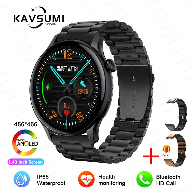 NFC Smart Watch Amoled HD GPS Track Sports Heart Rate Bluetooth Call Waterproof Ladies Women Smartwatch For Women's Gift