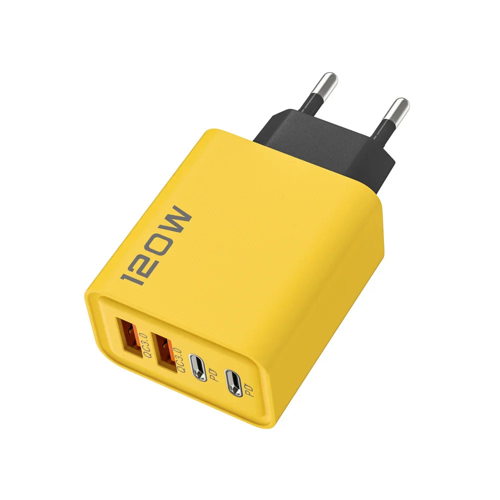 Fast Charging 4-Port USB Charger | 120W Wall Adapter for Smartphones