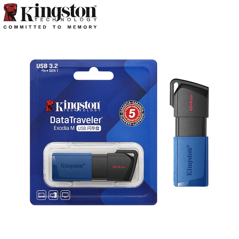 Kingston USB 3.2 Flash Drives — Reliable Storage 64GB / 128GB / 256GB