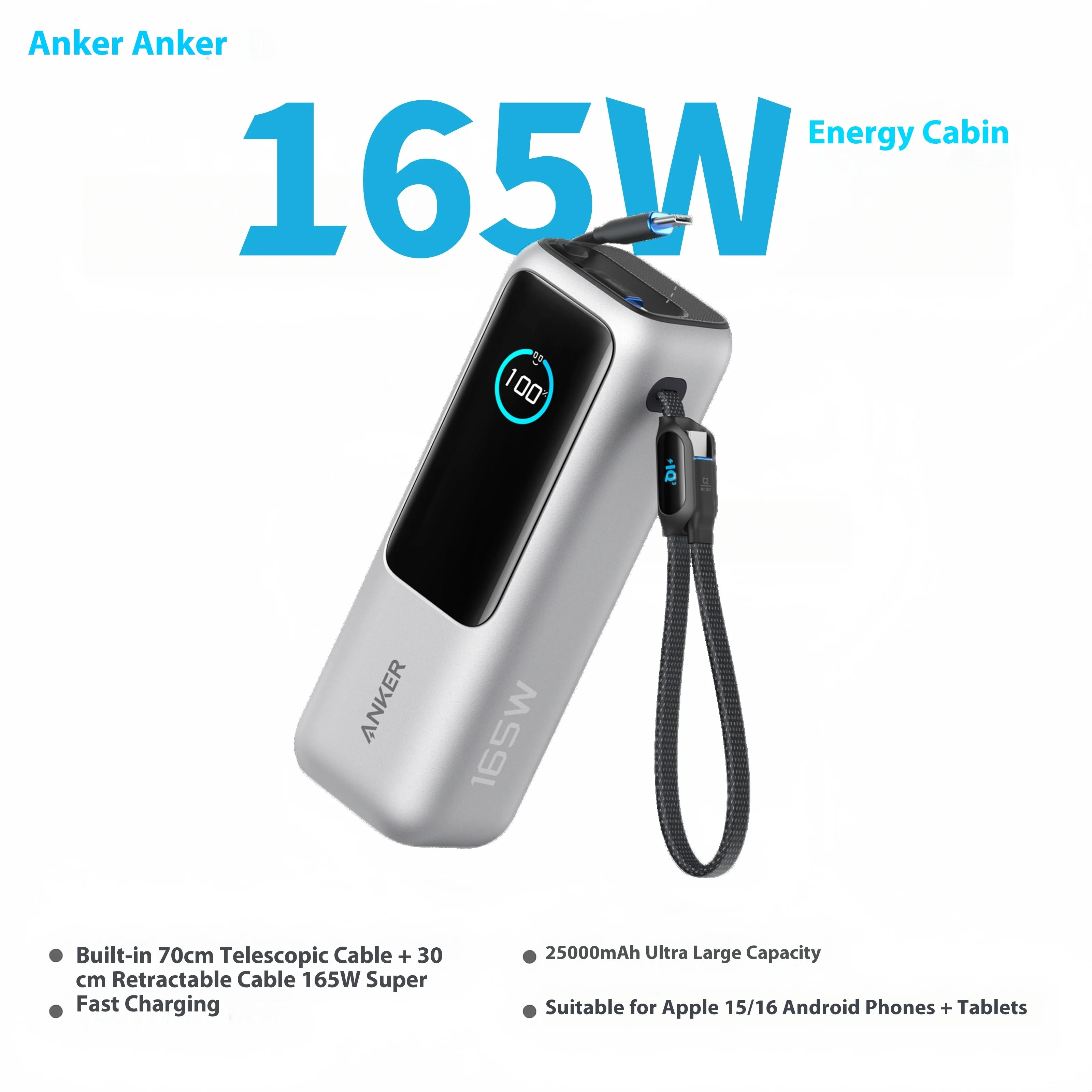 Anker 165W Power Bank 25000mAh - For laptop- Fast Charge
